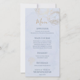 Guld Gilded Ro Watercolor Bröllop Menu
