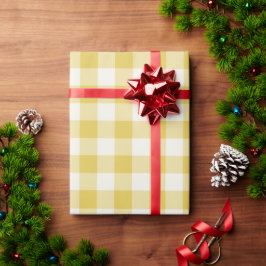 Guld Gingham - Inpackningspapper Presentpapper