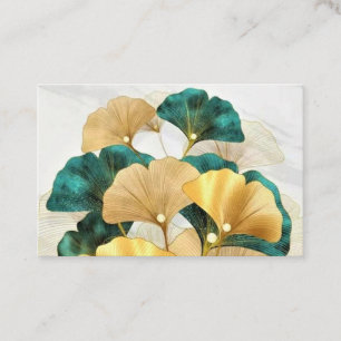 Guld ginkgo löv visitkort