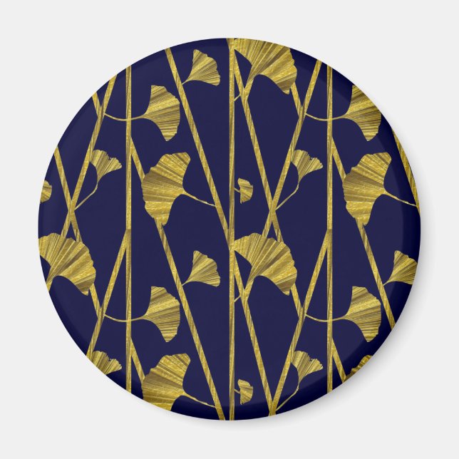 guld ginkgo magnet (Framsidan)