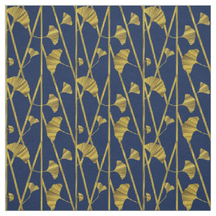 guld- ginkgo tyg