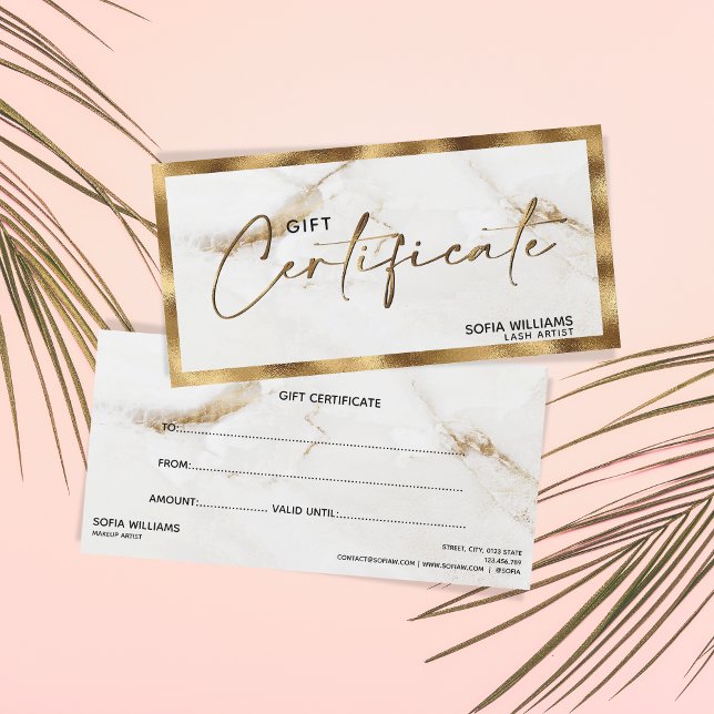 guld-gipskort för marmorcertifikat för elegant (Skapare uppladdad)