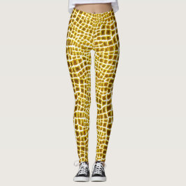 Guld- girafftryck leggings