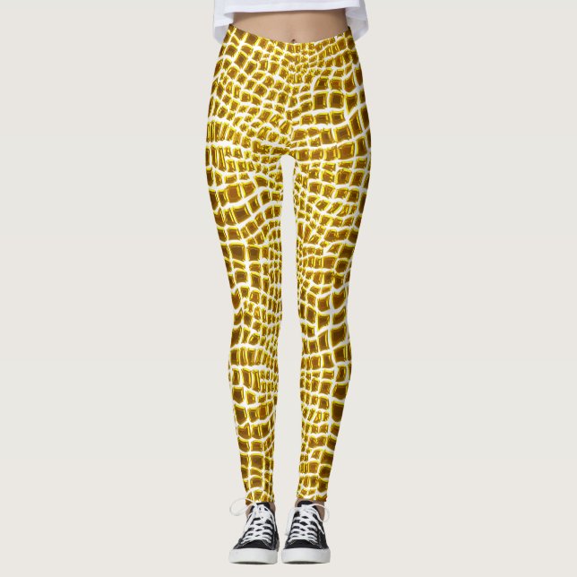Guld- girafftryck leggings (Framsida)