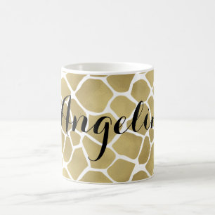 Guld- girafftryckpersonlig kaffemugg