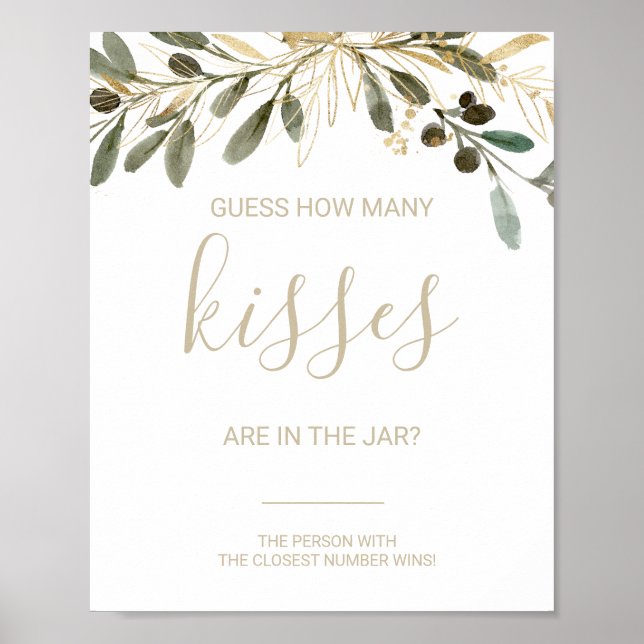 Guld gissar hur många Kisses Möhippa Game Pos Poster (Framsidan)