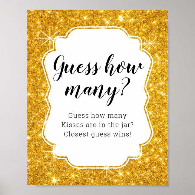 Guld gissar hur många Kisses Möhippa-spel Poster (Framsidan)