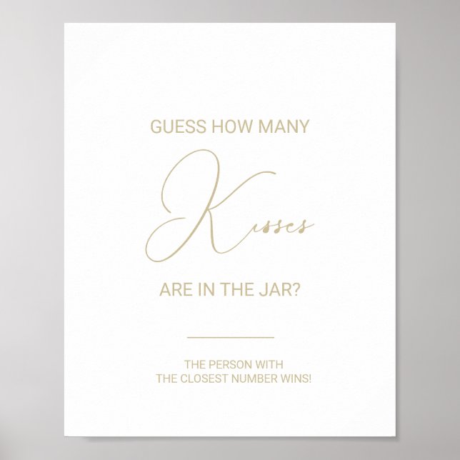 Guld gissar hur många Kisses Möhippa-spel Poster (Framsidan)