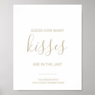 Guld gissar hur många Kisses Möhippa-spel Poster