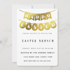 Guld Glad påsk Inbjudningar