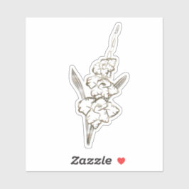 Guld Gladiolus Glad Flower Klistermärken