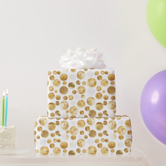 Guld Glam Abstrakt Dots Birthday Presentpapper (Festgåvor)