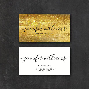 Guld Glam Beauty Stylist Modern Calligraphy Visitkort