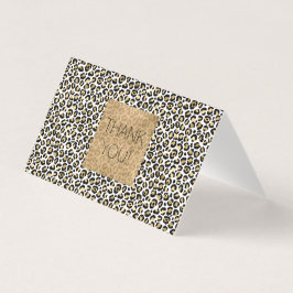 Guld Glam Black Leopard Skriv ut tack Kort