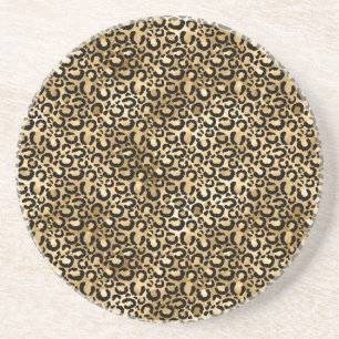 Guld Glam Black Leopard Skriv ut Underlägg