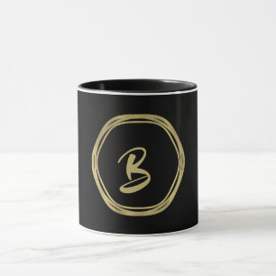 Guld Glam & Black Ringar (valfritt Färg) Modern Gl Mugg