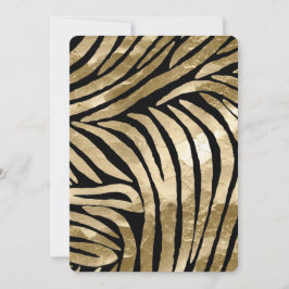 Guld Glam Black Zebra Birthday Inbjudningar