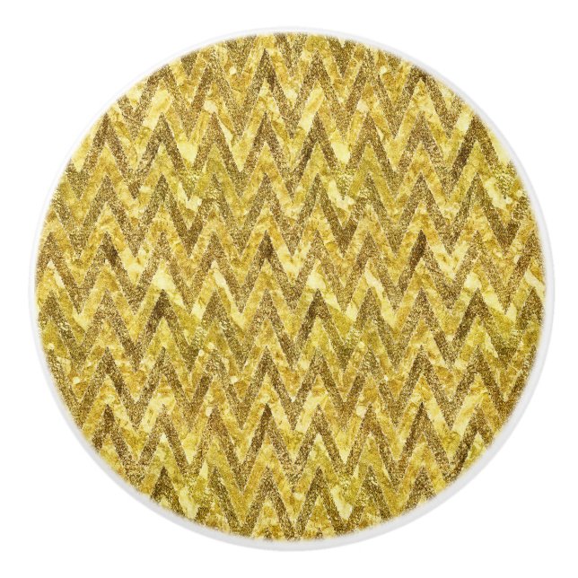 Guld Glam Chevron Rand Knopp (Framsidan)