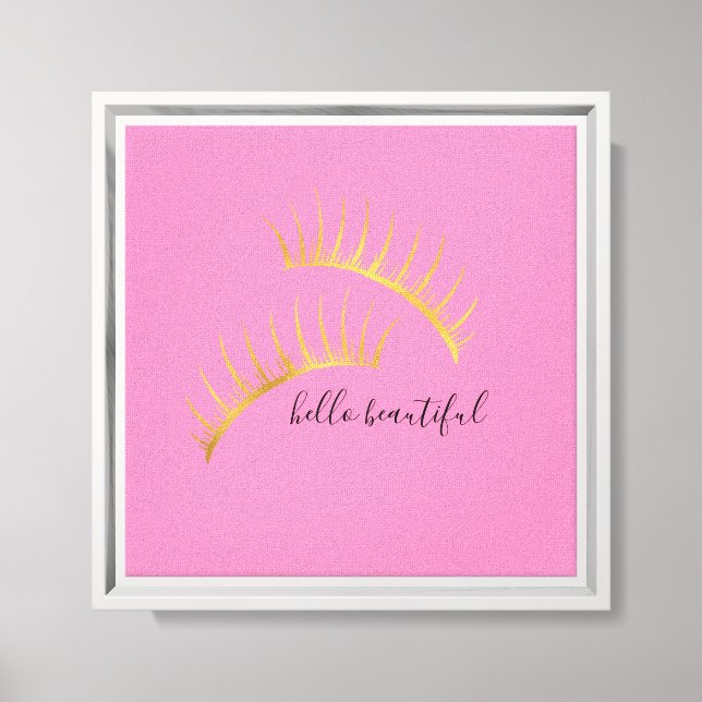 Guld Glam Chic Rosa Eyelash Canvastryck (Framsida)