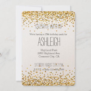 Guld Glam Confetti Doft Inbjudningar
