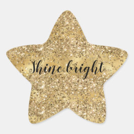 Guld Glam Confetti Glitter Personlig Stjärnformat Klistermärke