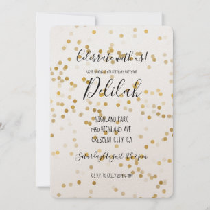 Guld Glam Confetti Inbjudningar