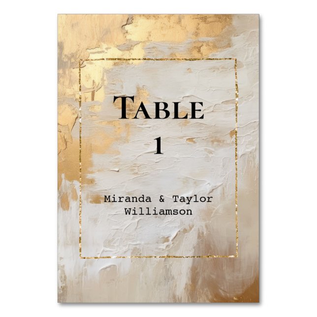 Guld Glam Cream White Bordsnummer (Framsidan)