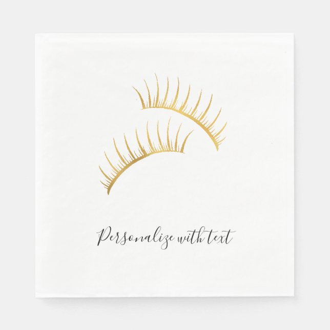 Guld Glam Eyelash Pappersservett (Framsidan)
