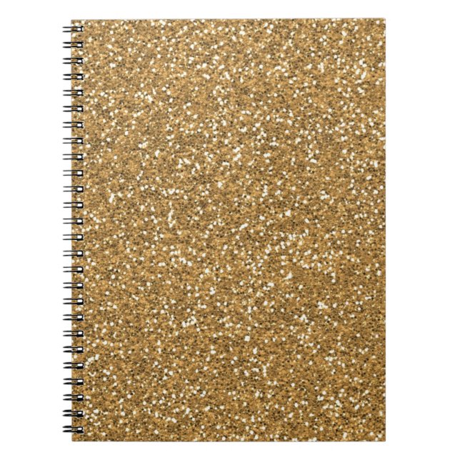 Guld Glam Faux Glitter Anteckningsbok (Framsidan)