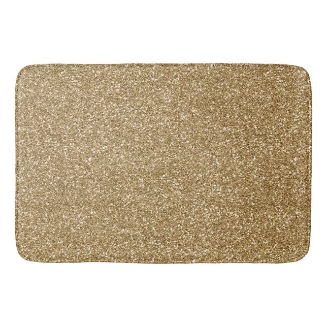 Guld Glam Faux Glitter Badrumsmatta (Framsidan)