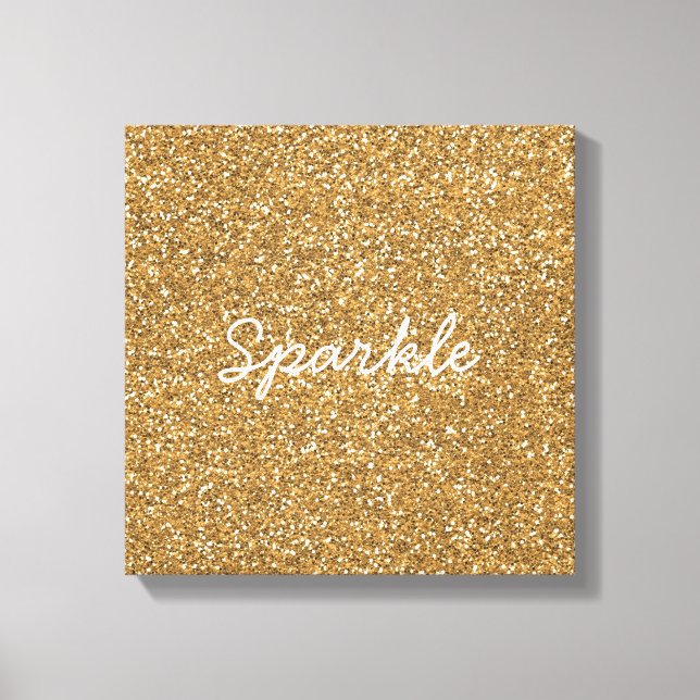 Guld Glam Faux Glitter Canvastryck (Framsida)