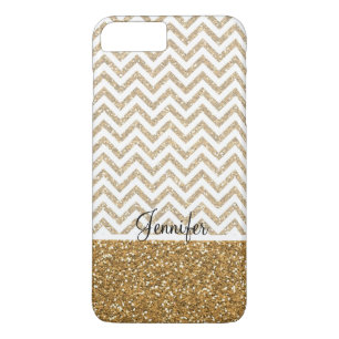 Guld Glam Faux Glitter Chevron