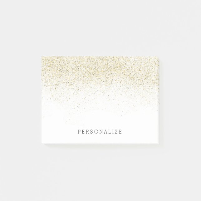 Guld Glam Faux Glitter Post-it Block (Framsida)