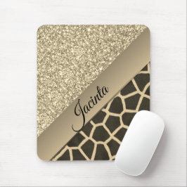 Guld Glam Giraffe Print Musmatta