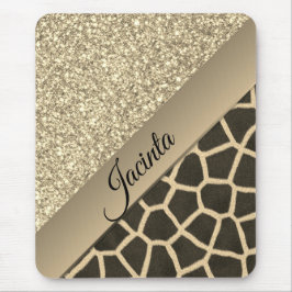Guld Glam Giraffe Print Musmatta