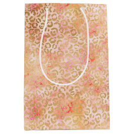 Guld Glam Girly Peach Rosa  Leopard Skriv ut