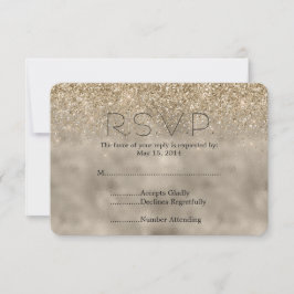 Guld Glam Glitter Bröllop OSA Kort