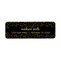 Guld Glam Glitter Confetti | Svart Returadress