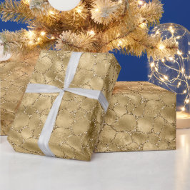 Guld Glam Glitter Giraffe Print Presentpapper