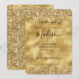 Guld Glam Glitter Gnista Konfetti Inbjudningar