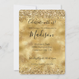 Guld Glam Glitter Gnistra Confetti Inbjudningar