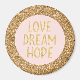 Guld Glam Glitter Gnistra Glitz Kärlek Dream Hope Magnet