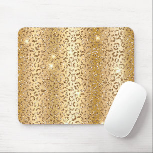 Guld Glam Glitter Leopard Musmatta