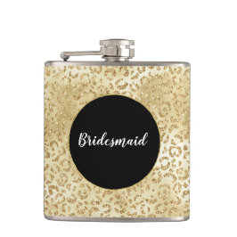 Guld Glam Glitter Leopardsminktryck Fickplunta