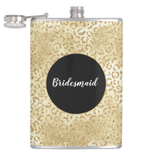 Guld Glam Glitter Leopardsminktryck Fickplunta
