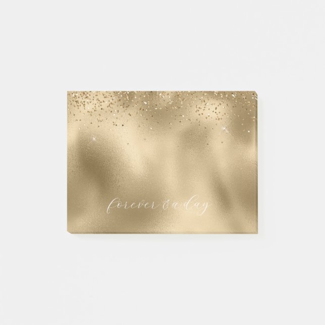 Guld Glam Glitter Post-it Block (Framsida)