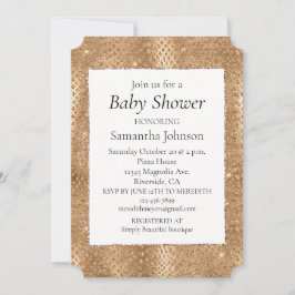 Guld Glam Glitter Snake Skin Inbjudningar