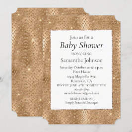 Guld Glam Glitter Snake Skin Inbjudningar