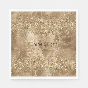 Guld Glam Glitter Sparkles Pappersservett