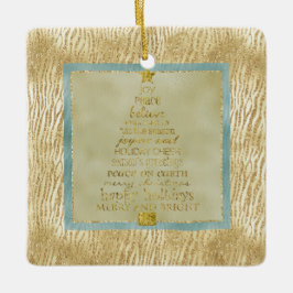 Guld Glam Glitter Zebra Julgran Julgransprydnad Keramik